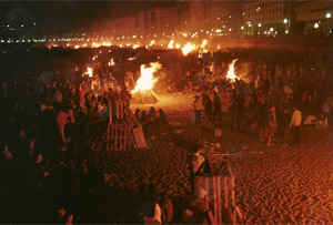 Bonfires of San Juan in La Coruña
