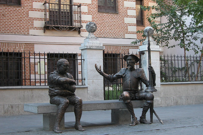 Don Quijote and Sancho in the Birthplace of Cervantes