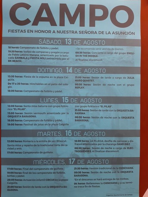 Programa de Fiestas en honor a nuestra señora de la Asunción Programa de Fiestas en honor a nuestra señora de la Asunción