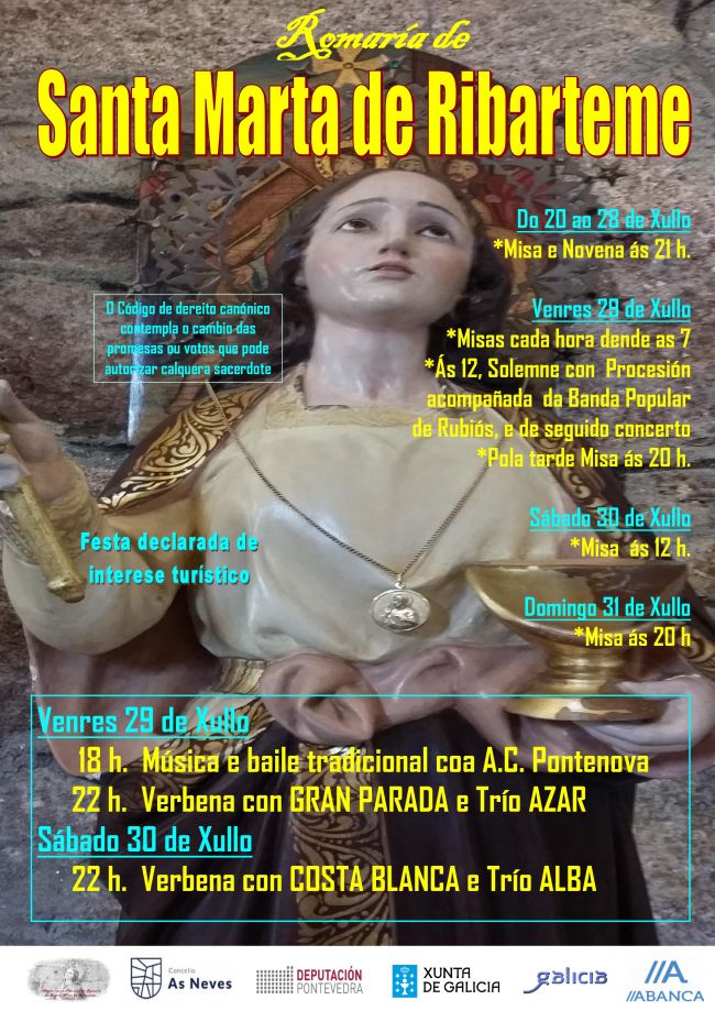 Programa de Romería de Santa Marta de Ribarteme Programa de Romería de Santa Marta de Ribarteme