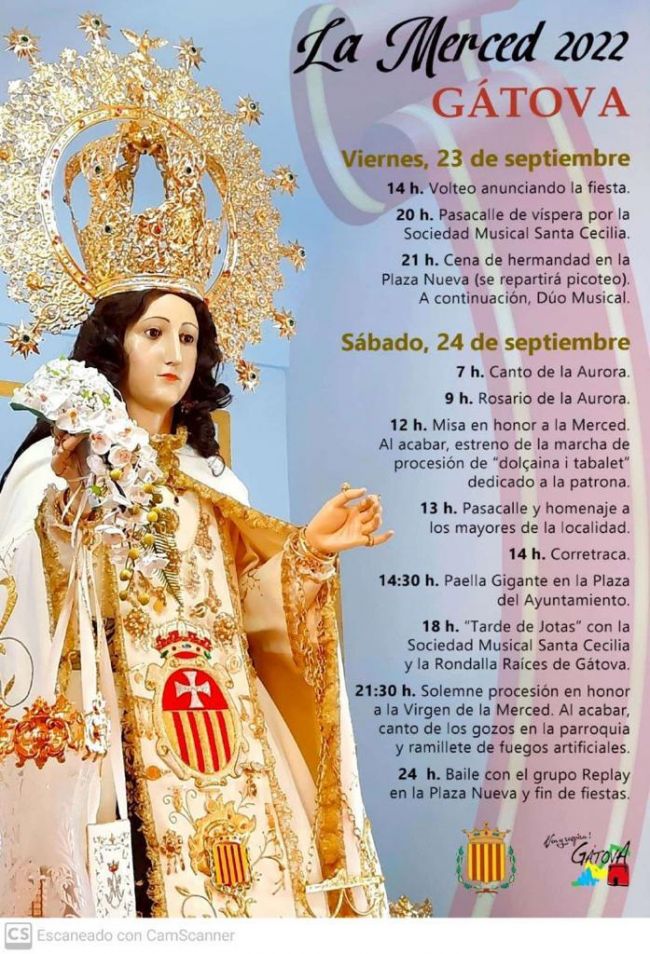 Programa de Fiestas Patronales de la Merced en Gátova Programa de Fiestas Patronales de la Merced en Gátova