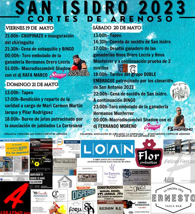 Programa de San Isidro en Cortes de Arenoso Programa de San Isidro en Cortes de Arenoso