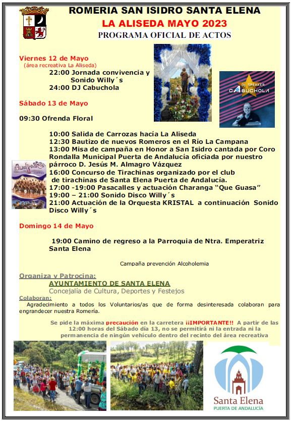 Programa de Romería de San Isidro en Santa Elena Programa de Romería de San Isidro en Santa Elena