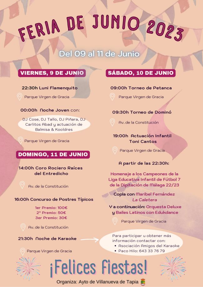 Programa de Feria de Junio de Villanueva de Tapia Programa de Feria de Junio de Villanueva de Tapia