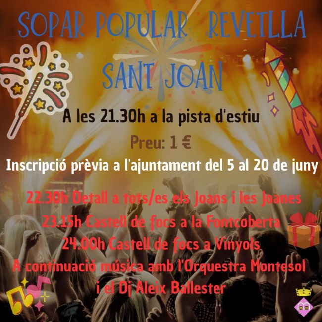 Programa de Festa Major de Sant Joan amb la VeDeVi Programa de Festa Major de Sant Joan amb la VeDeVi